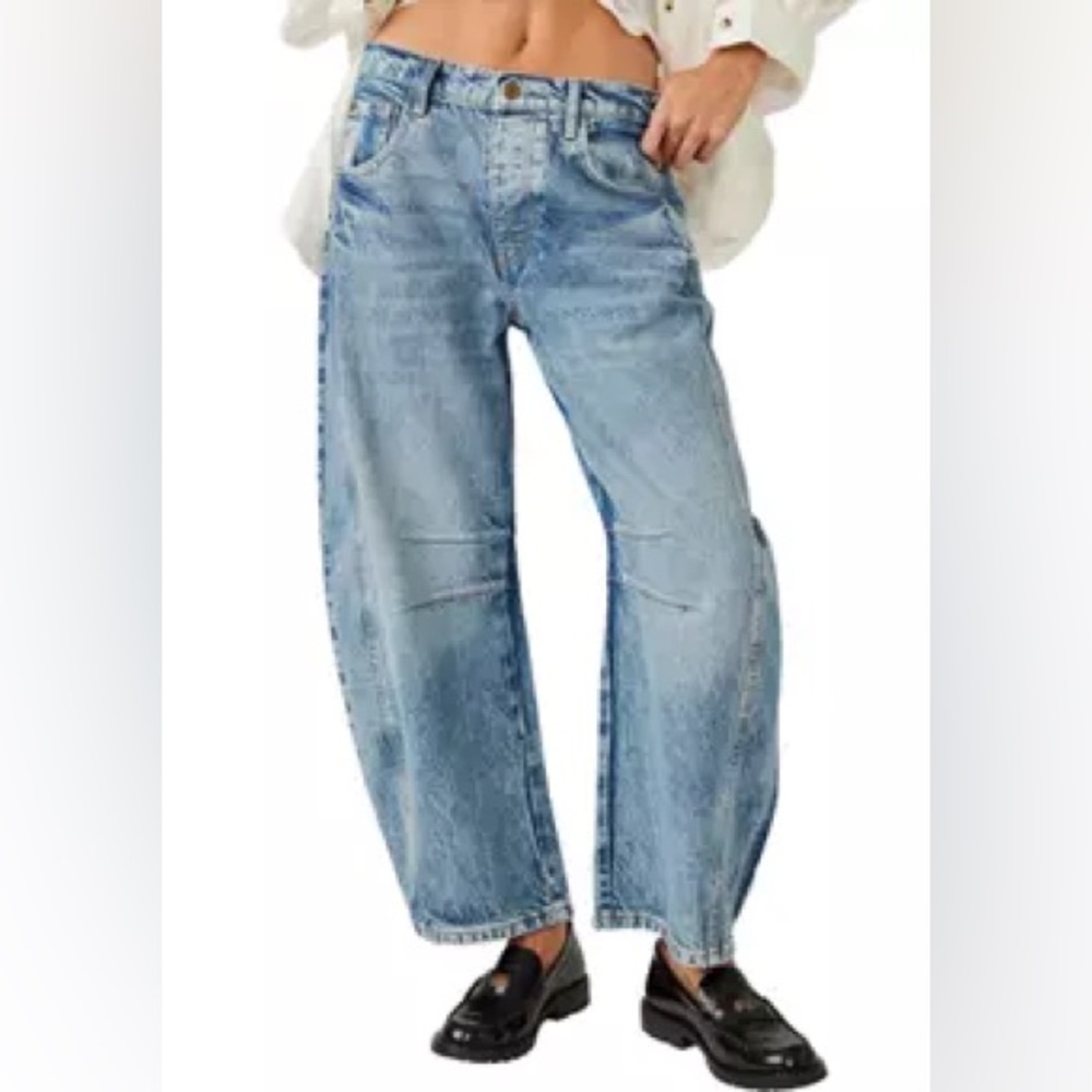 Free People Good Luck Barrel Jeans